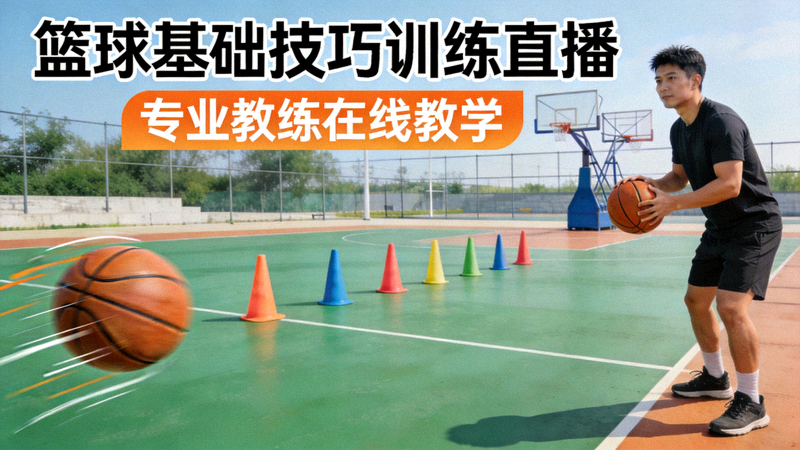 篮球基础技巧训练直播高清预览图 - 专业教练在线教学